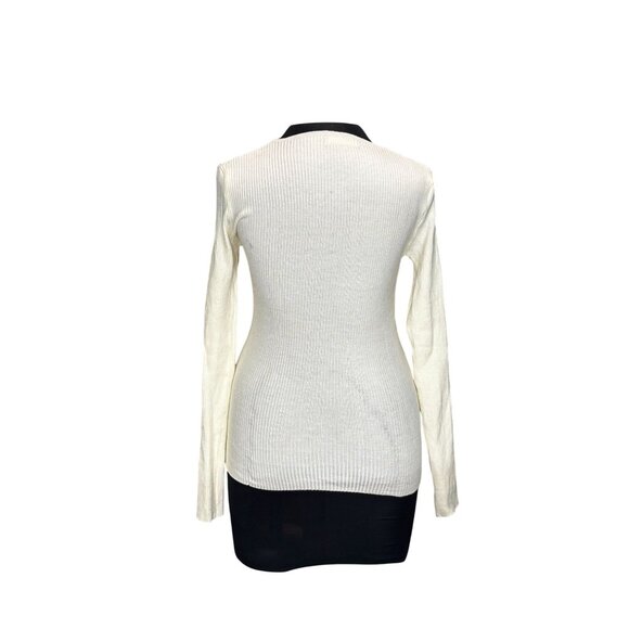 Cut-Out Ribbed Knit Long Sleeve Sweater Dress - Picture 3 of 8